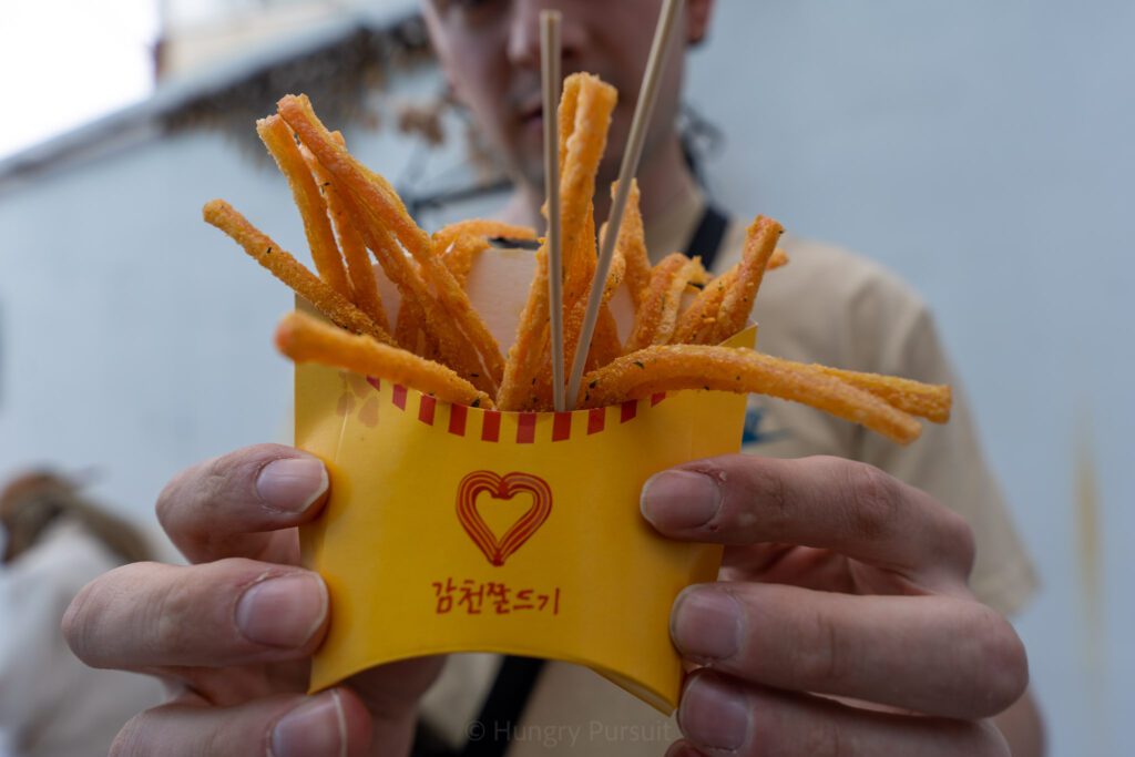 chewy rice fries at gamcheon culture village.