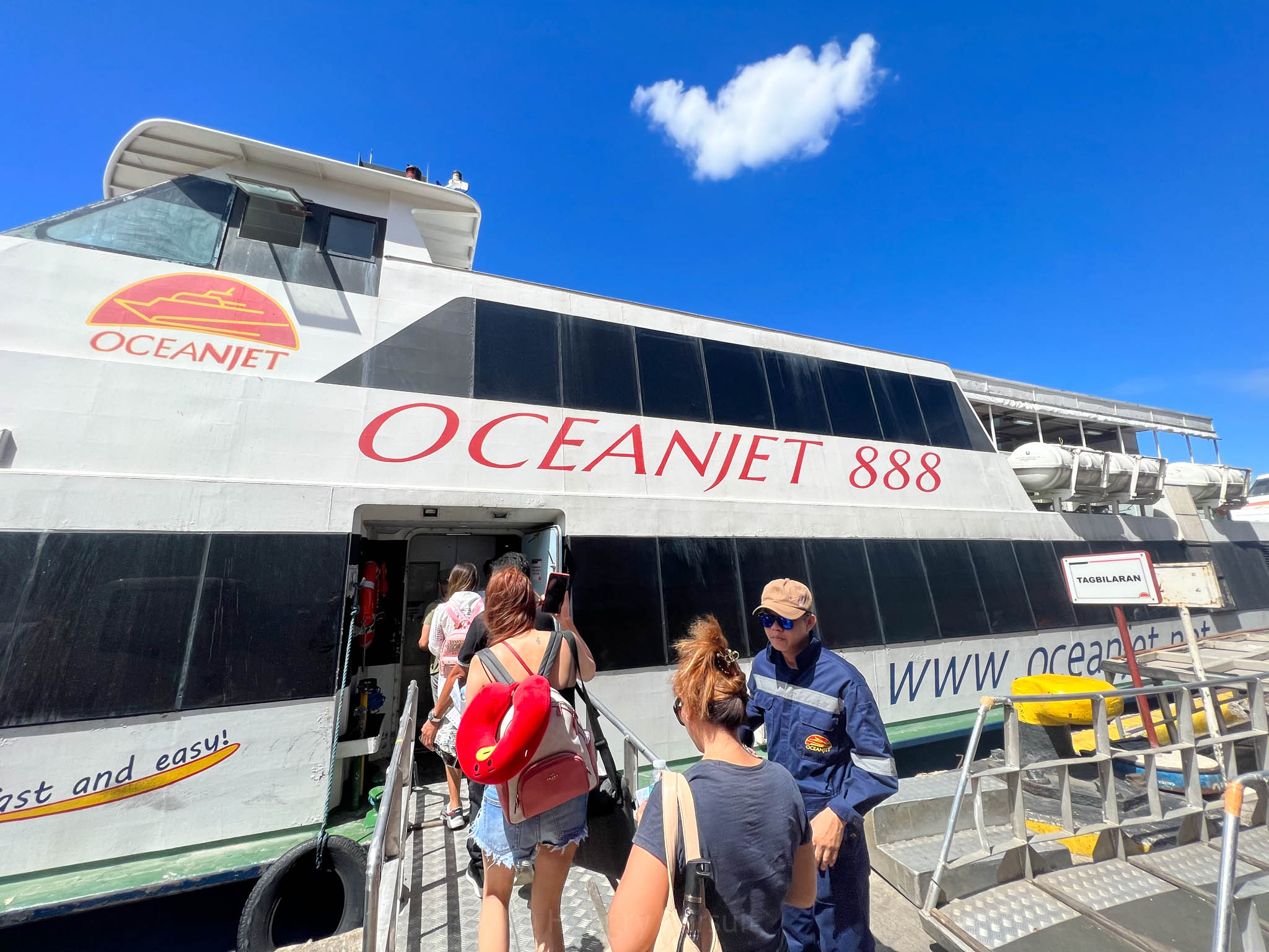 Boarding the Cebu to Bohol Ferry Oceanjet