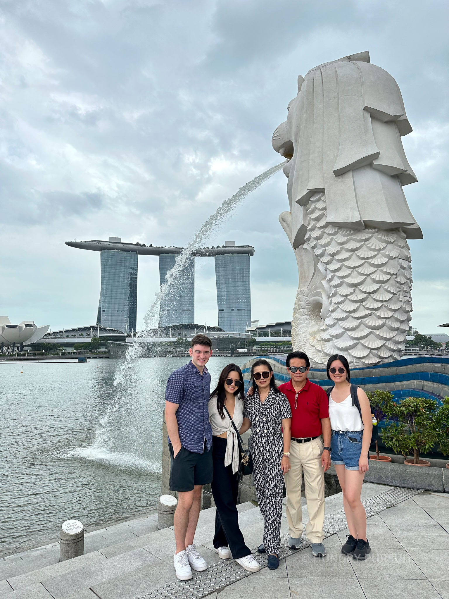 Merlion Statue in Singapore Family photo