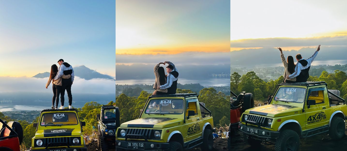 Mount Batur Jeep Tour - Sunrise Couples Posing 