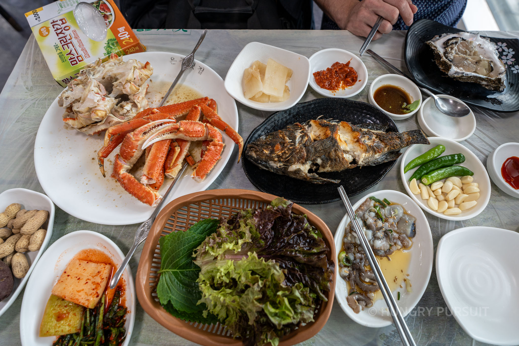 what to eat at jagalchi market; plate of food.