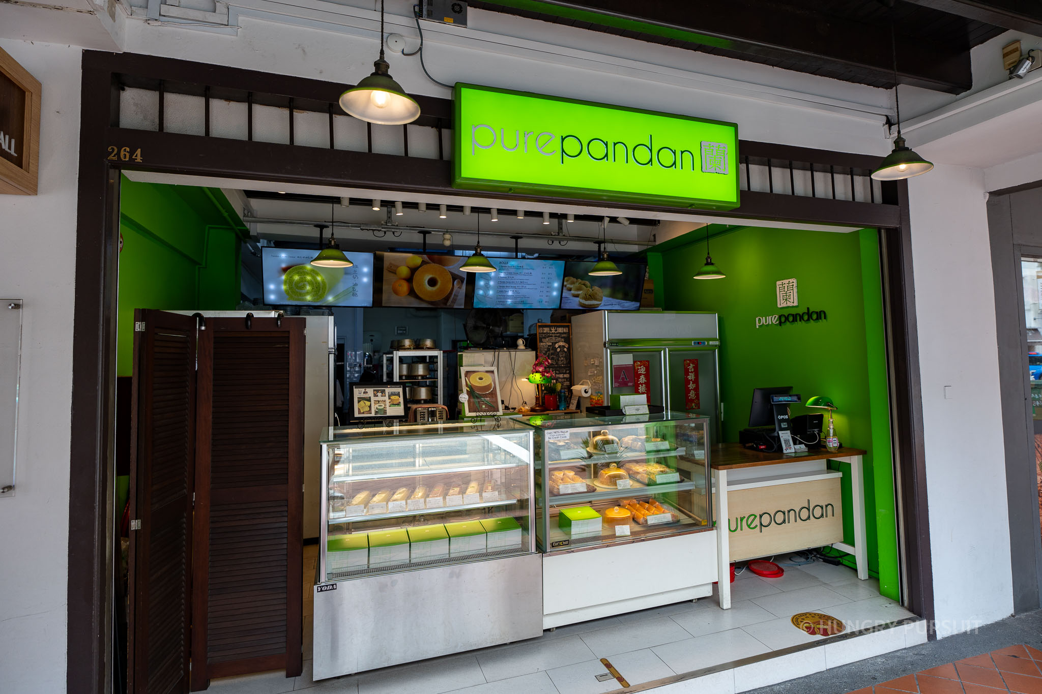 Exterior view of Pure Pandan, a serene spot nestled in the bustling Chinatown district, Singapore.