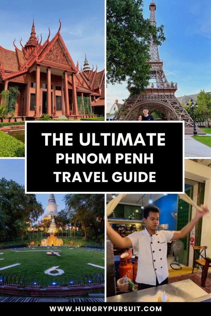 Collage of activities in Phnom Penh, showcasing the ultimate travel guide for the city.