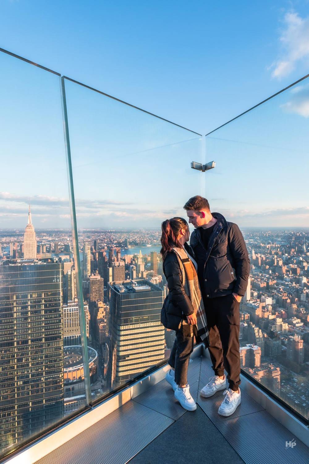 Edge Observation Deck NYC Couple pose
