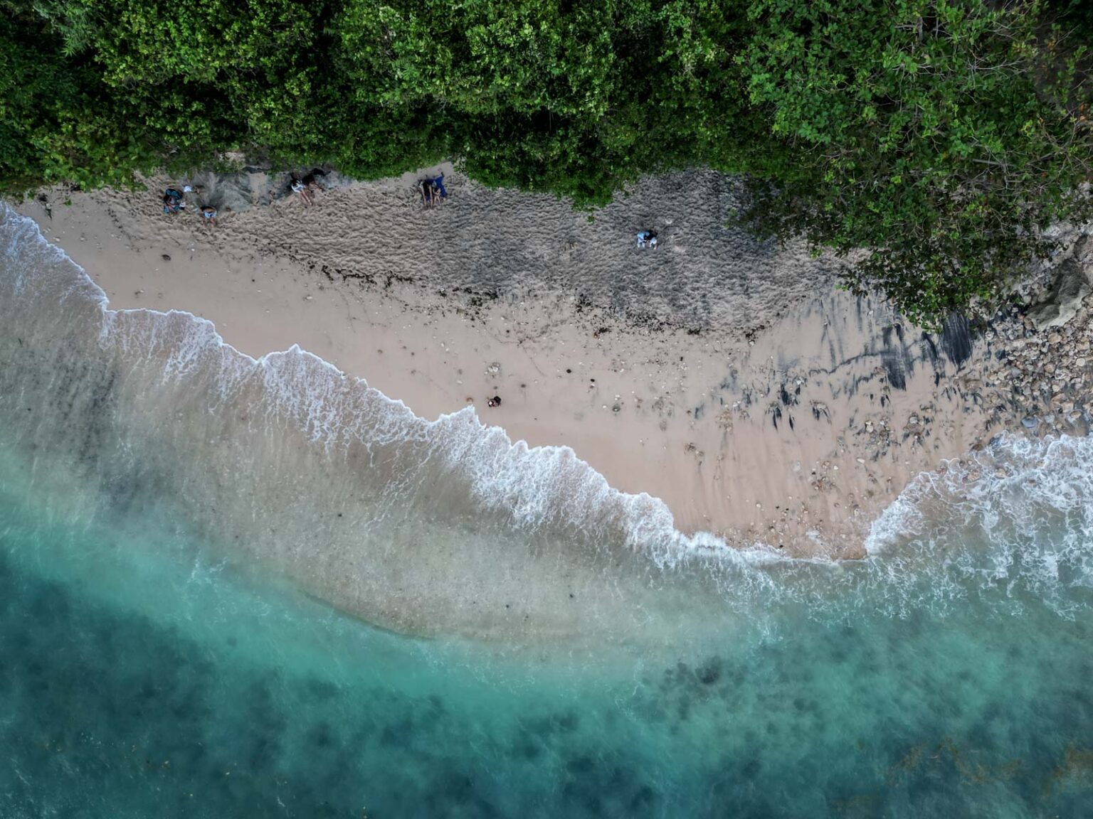 Best Uluwatu Beaches Green Bowl Beach Drone Shot of Waves