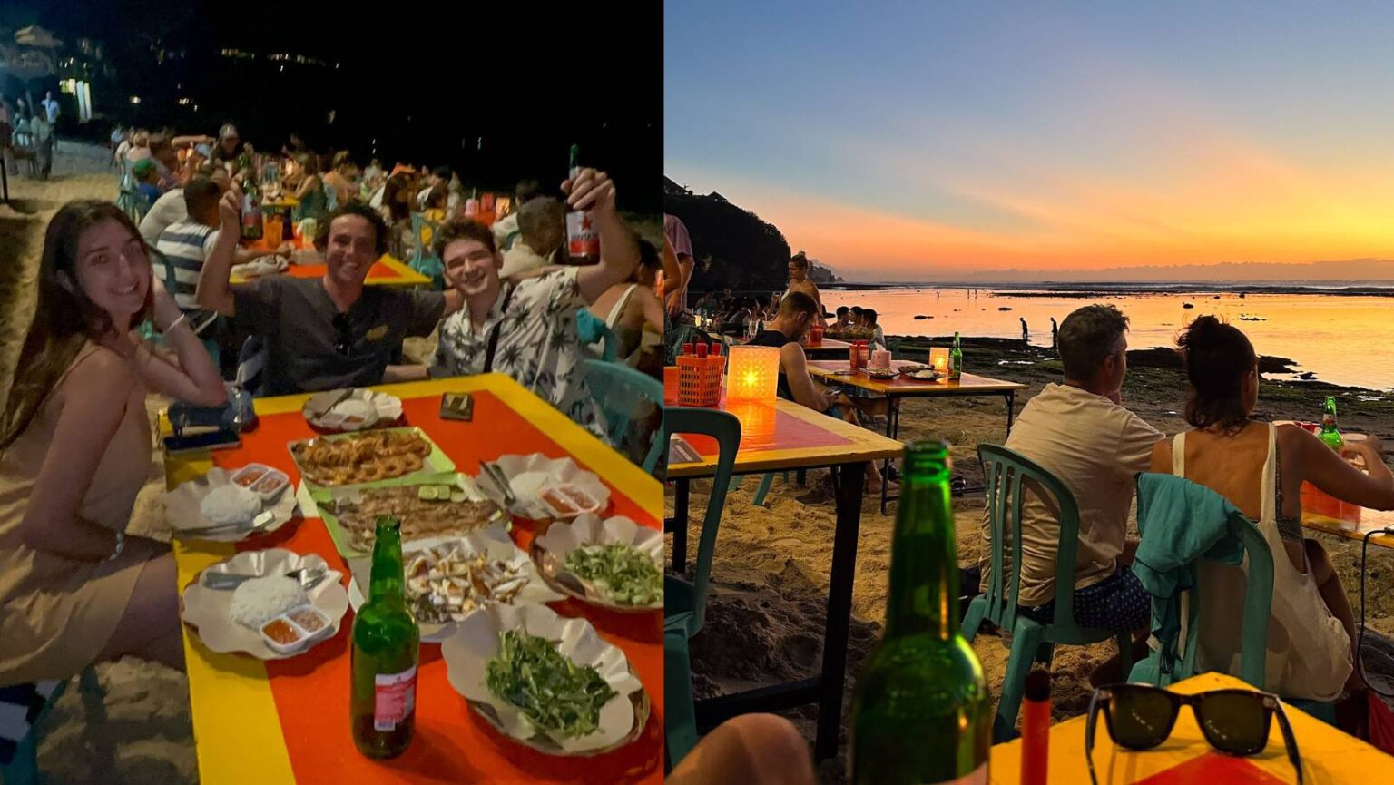 Uluwatu Best Beaches Bingin Beach Dinner at Lucky Fish with a sunset
