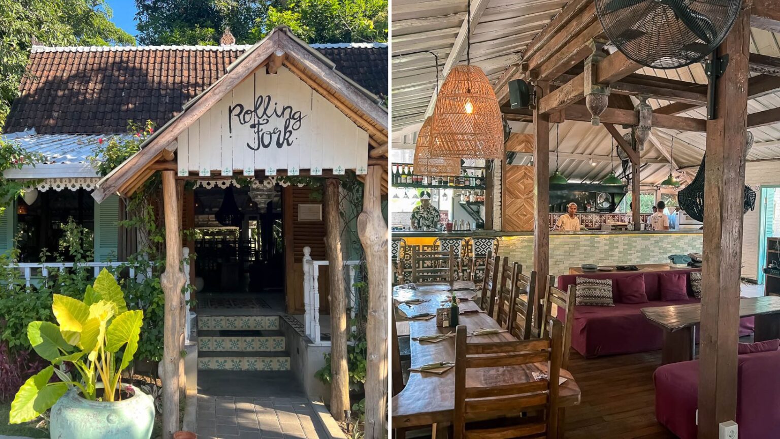 Uluwatu Restaurants Bali - Rolling Fork Exterior and Interior Rustic Feel