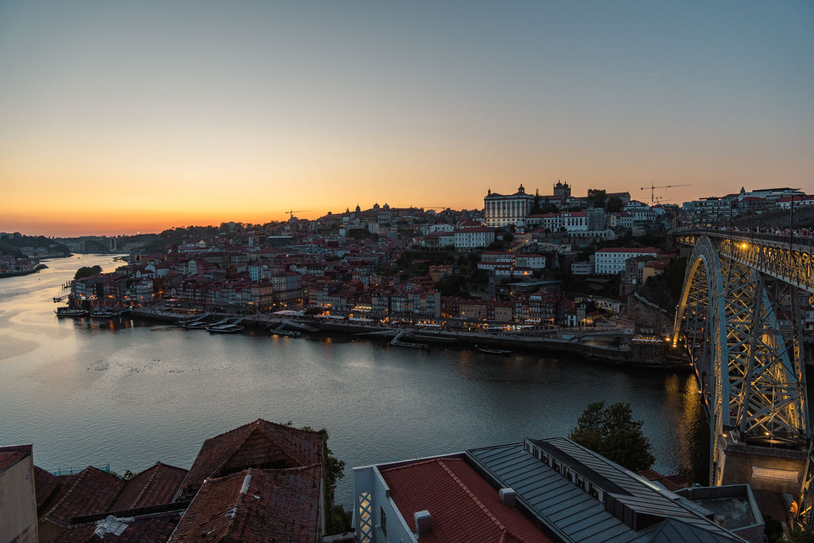 sunset from jardim do morro & luis bridge, 1 day in Porto