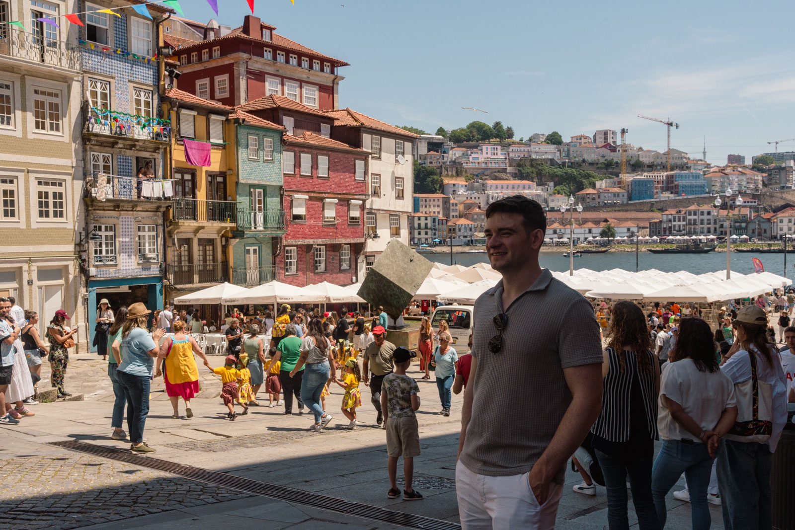 Colorful building on Cais de Ribeira, 1 day in Porto