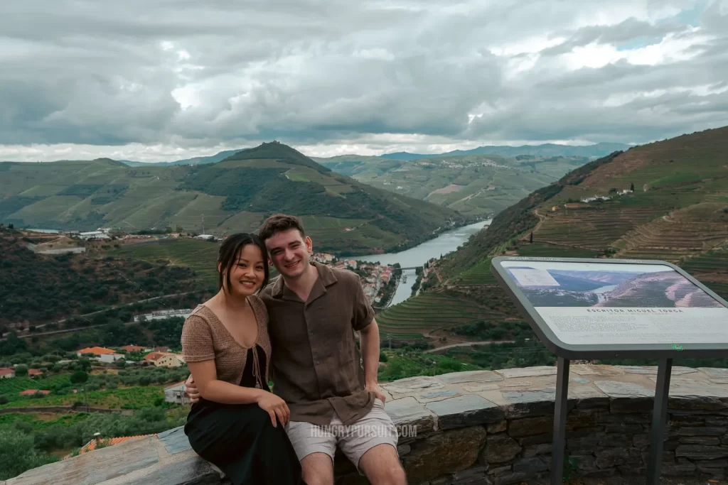 best douro valley wine tour man and woman posing; douro valley wine tasting