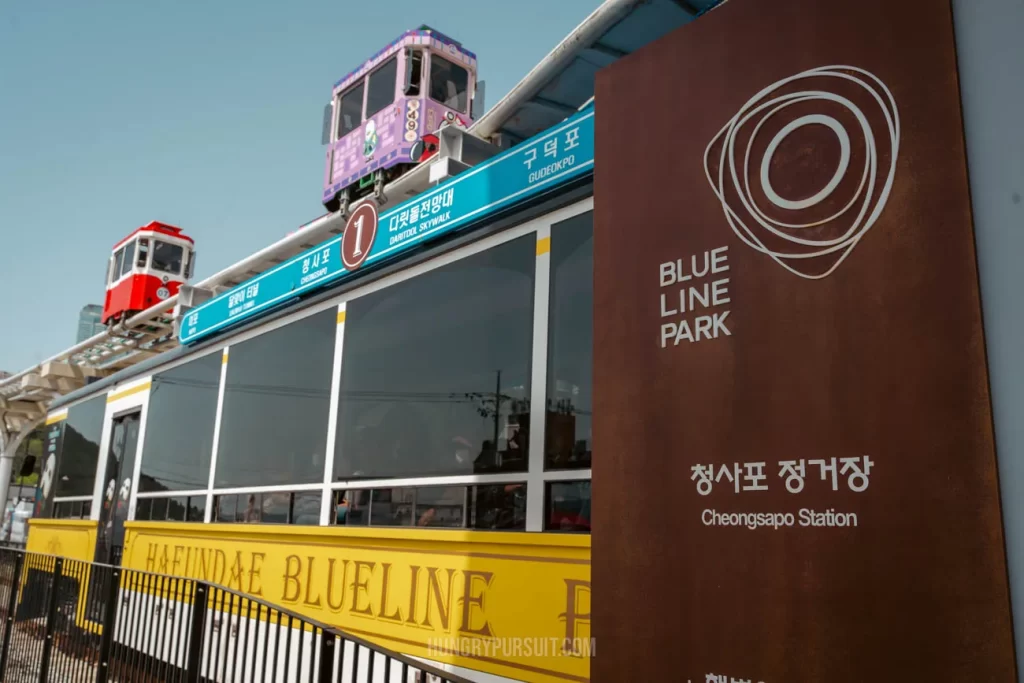 outside of Cheongsapo station in Haeundae blueline park