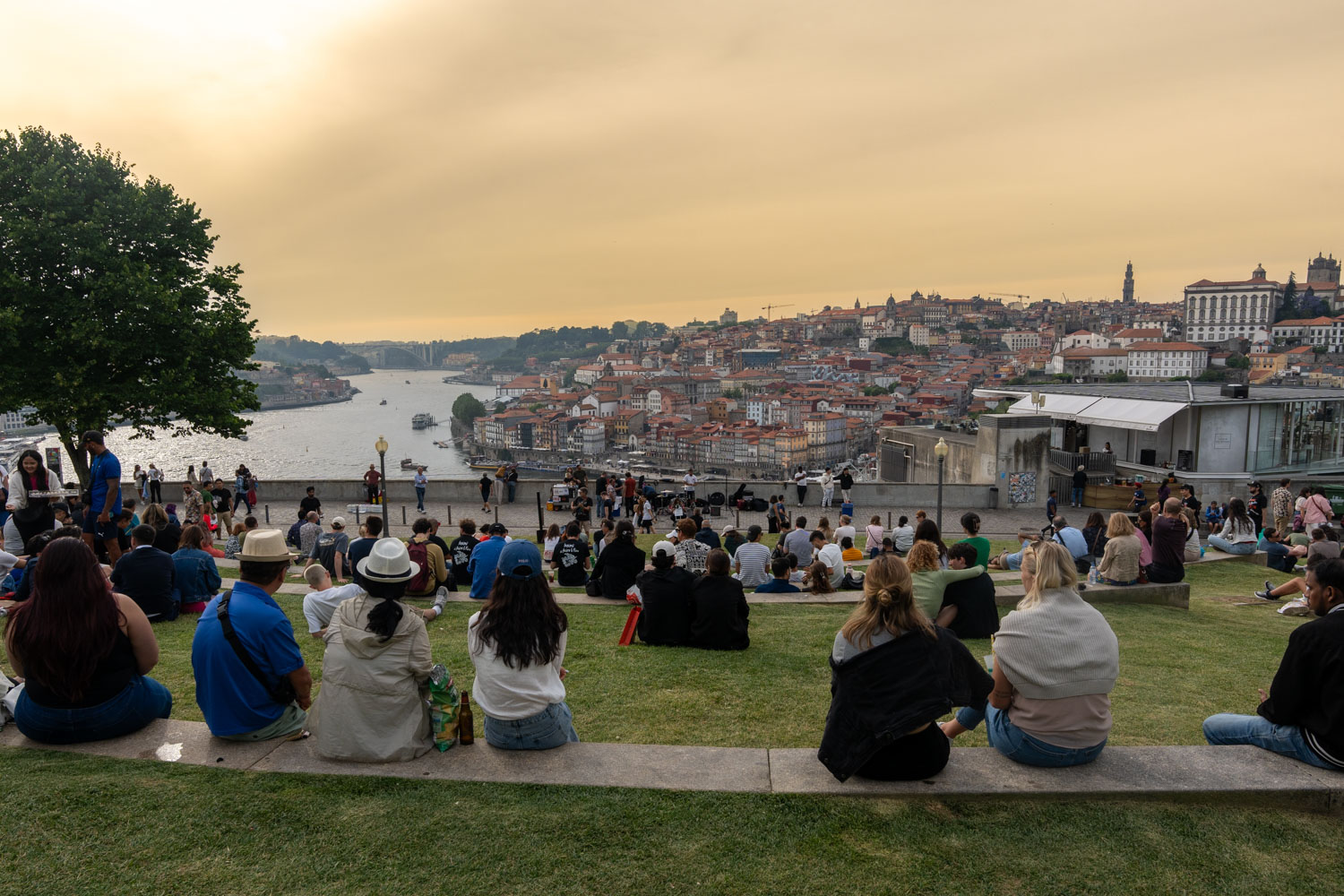 sunset view from Jardim Do Morro; 2 days in porto itinerary.