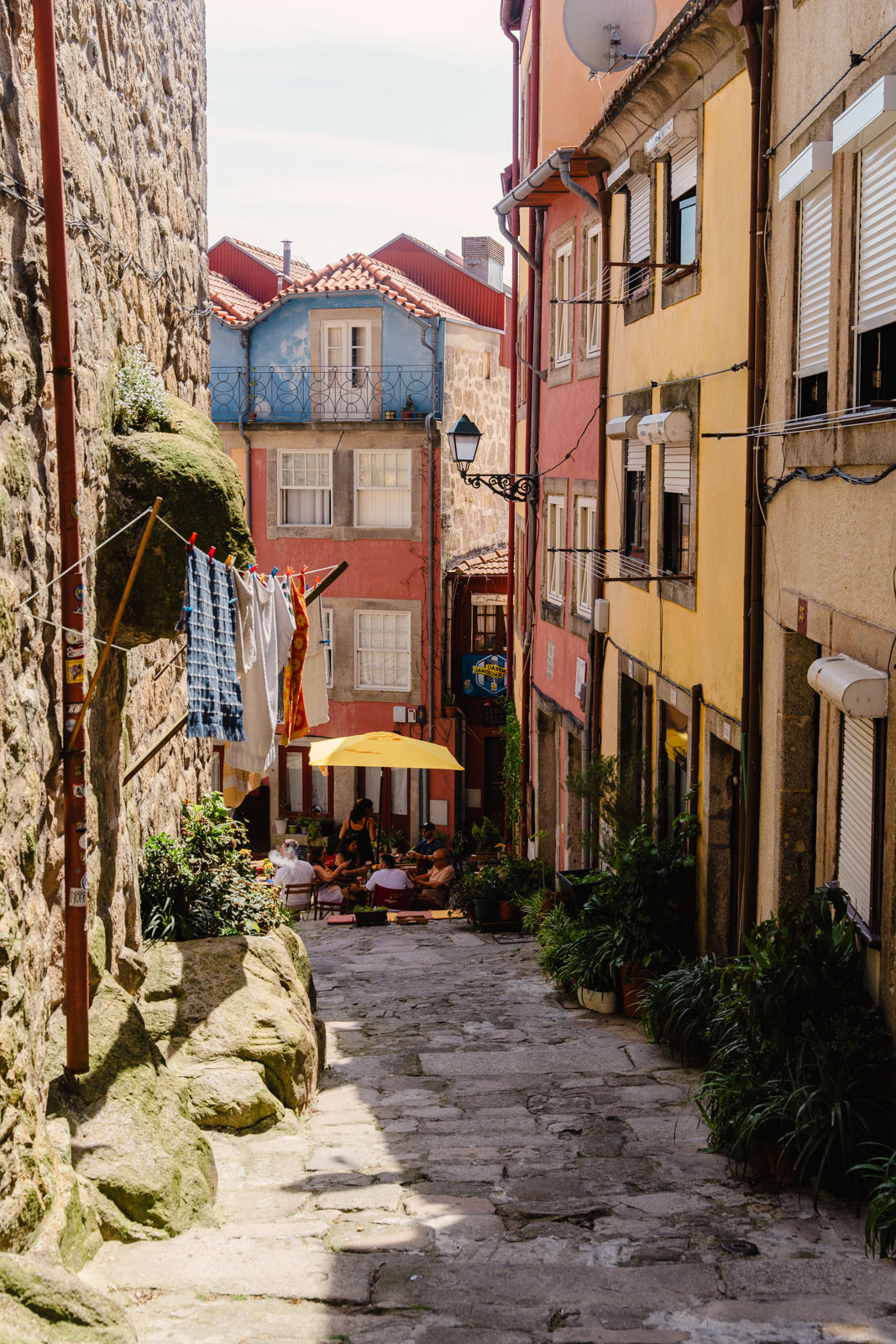 a colorful street of houses on rua pena ventosa in porto; 2 days in porto itinerary.