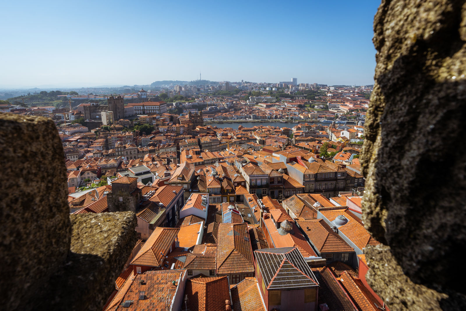 panoramic views from clerigos tower in porto; 2 days in porto itinerary